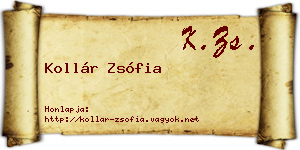 Kollár Zsófia névjegykártya